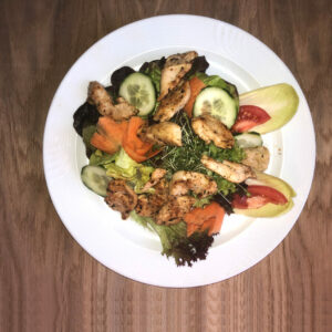 Fitnessteller mit Pouletstreifen