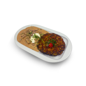 Kalbsgeschnetzeltes an Champignonrahmsauce