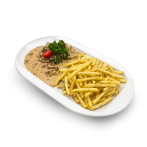 Kalbsgeschnetzeltes an Champignonrahmsauce