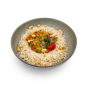Rotes Gemüsecurry (vegan) mit Reis